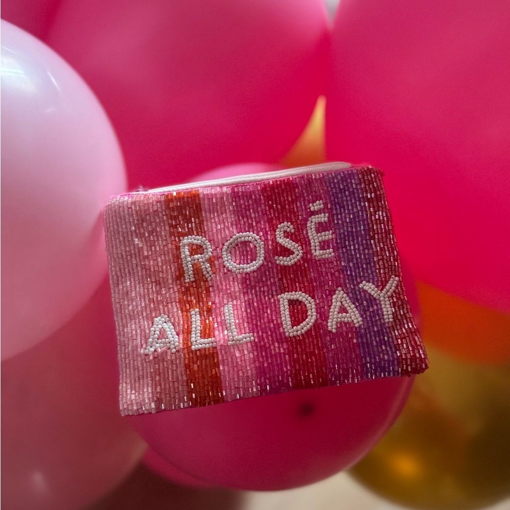 Beaded Sequin Mini Bag-Rose All Day Pink Statement Clutch Y2K